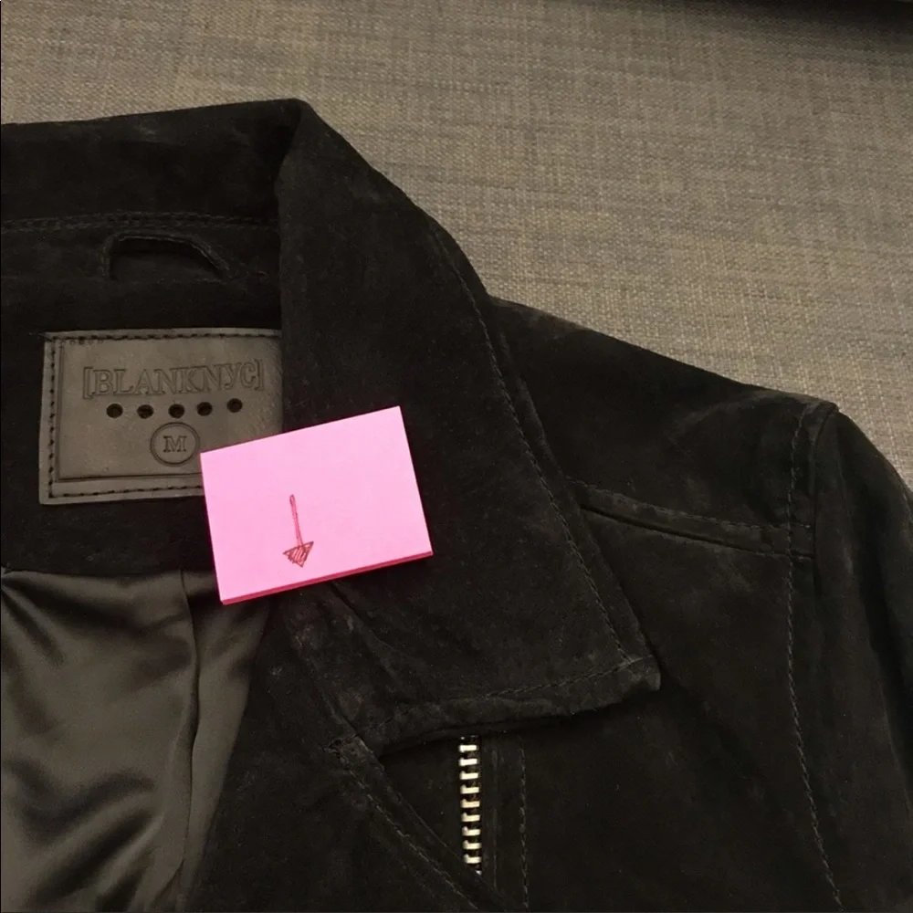 BLANK NYC Black 100% Suede Leather Moto Jacket - Picture 7 of 7